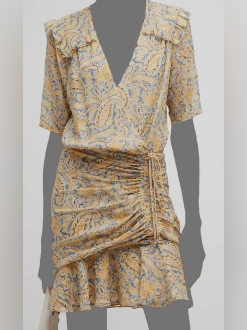 NWT Amazing Veronica Beard Dakota Yellow Paisley Dress Sz 00